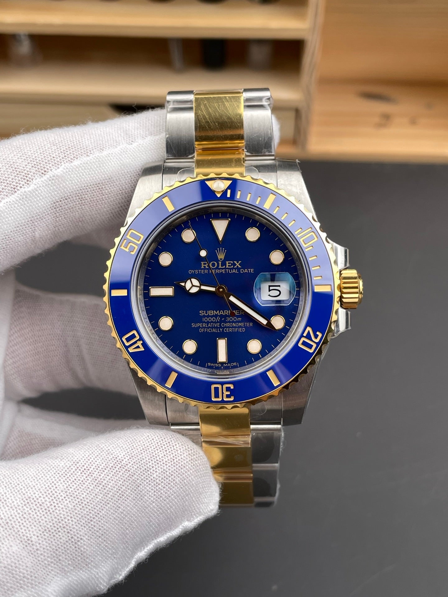 Rolex Submariner Blue Dial + Blue Bezel + Two-Tone Bracelet