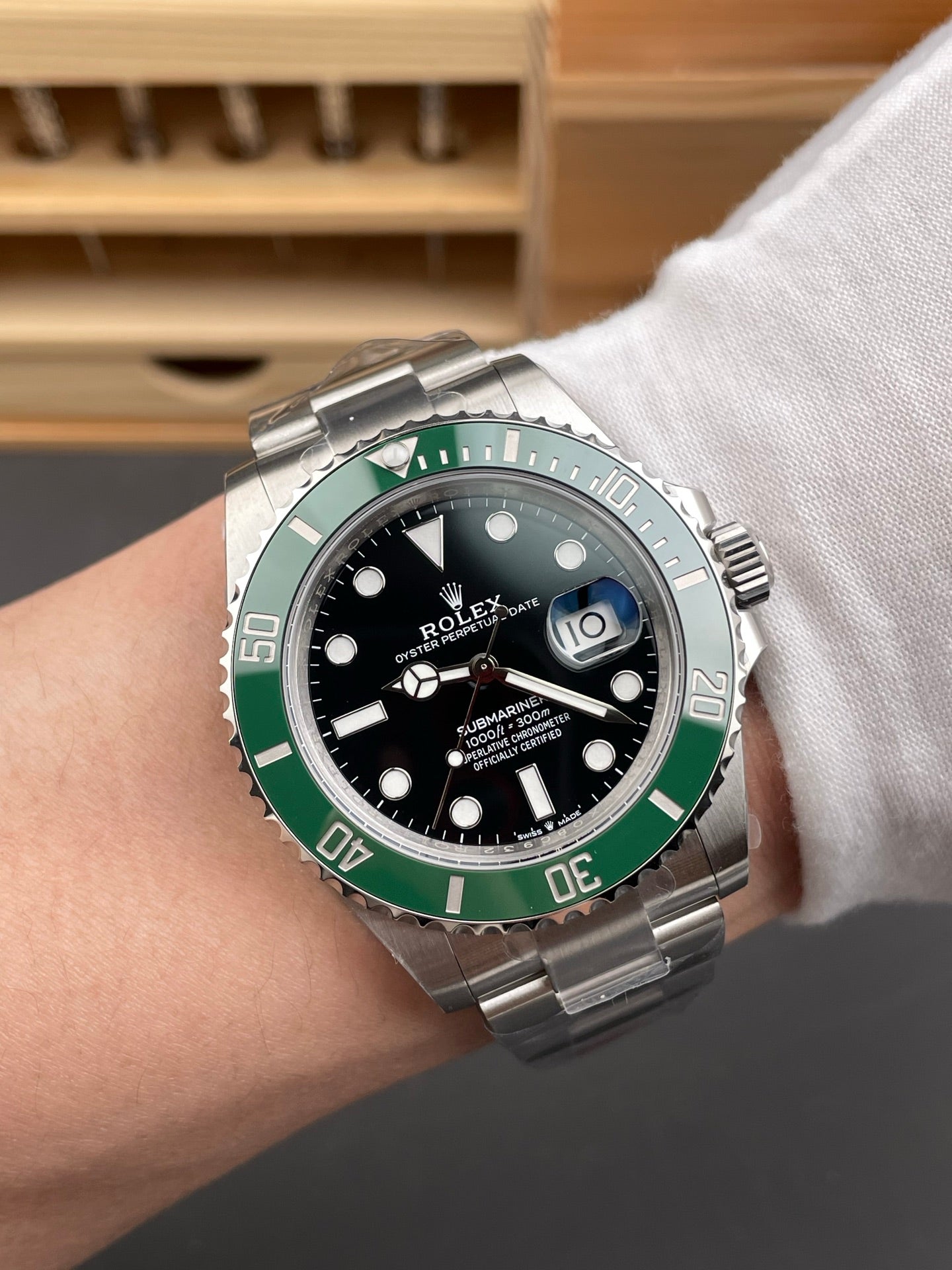 Rolex Submariner Black Dial + Green Bezel + Steel Bracelet