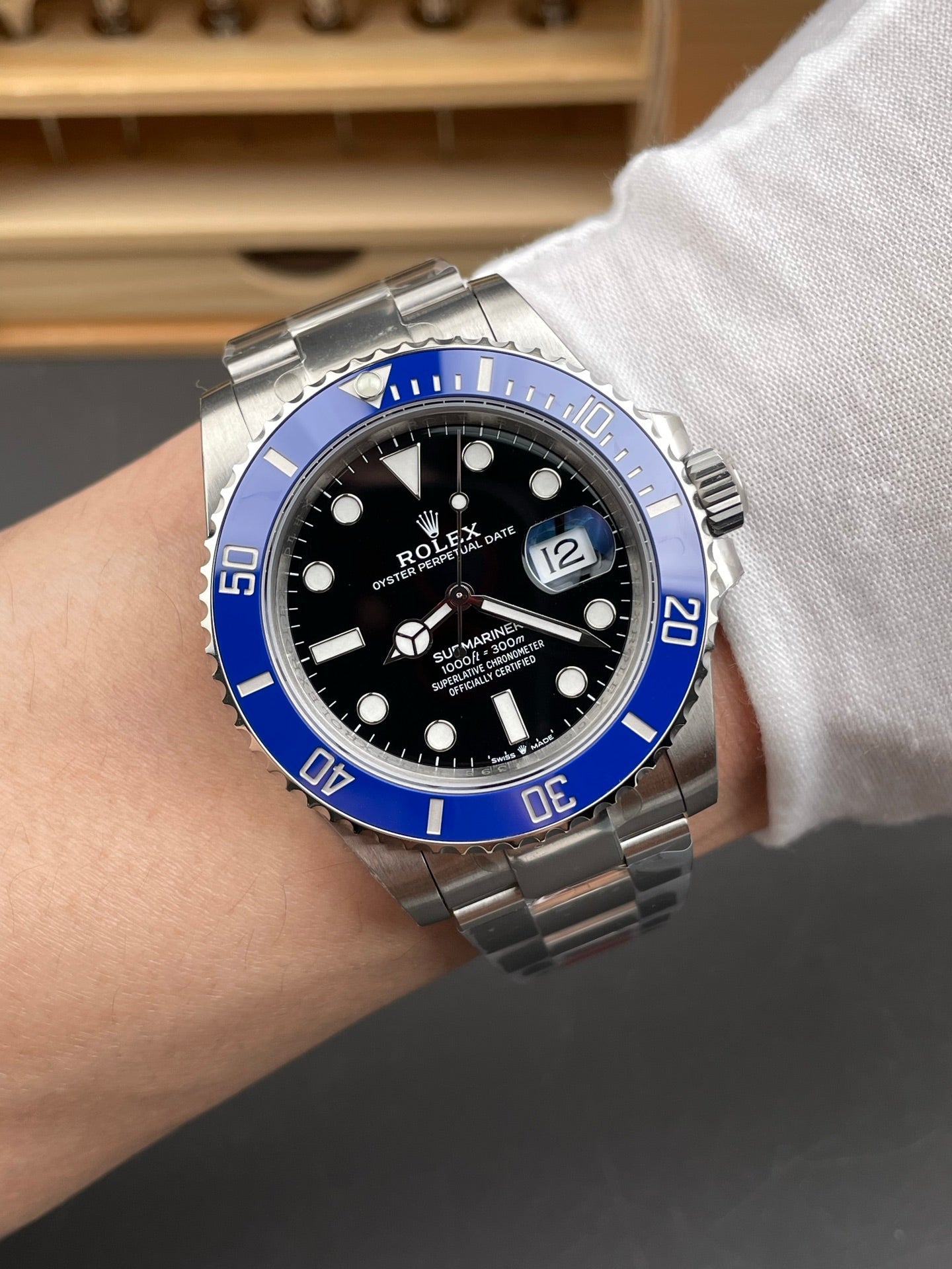 Rolex Submariner Black Dial + Blue Bezel + Steel Bracelet
