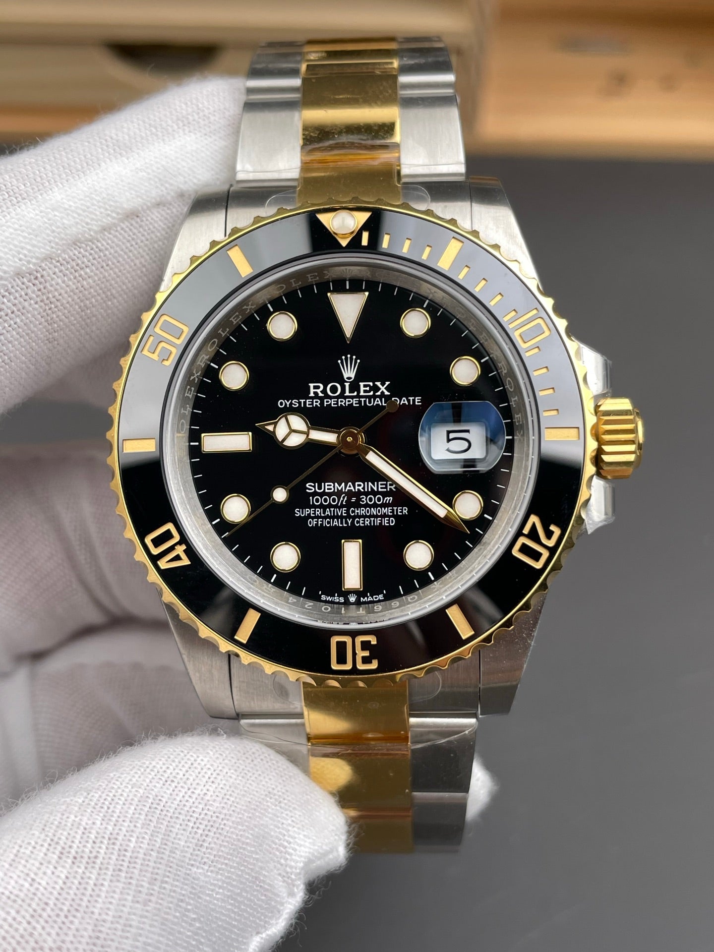 Rolex Submariner Black Dial + Two-Tone Bezel + Two-Tone Bracelet