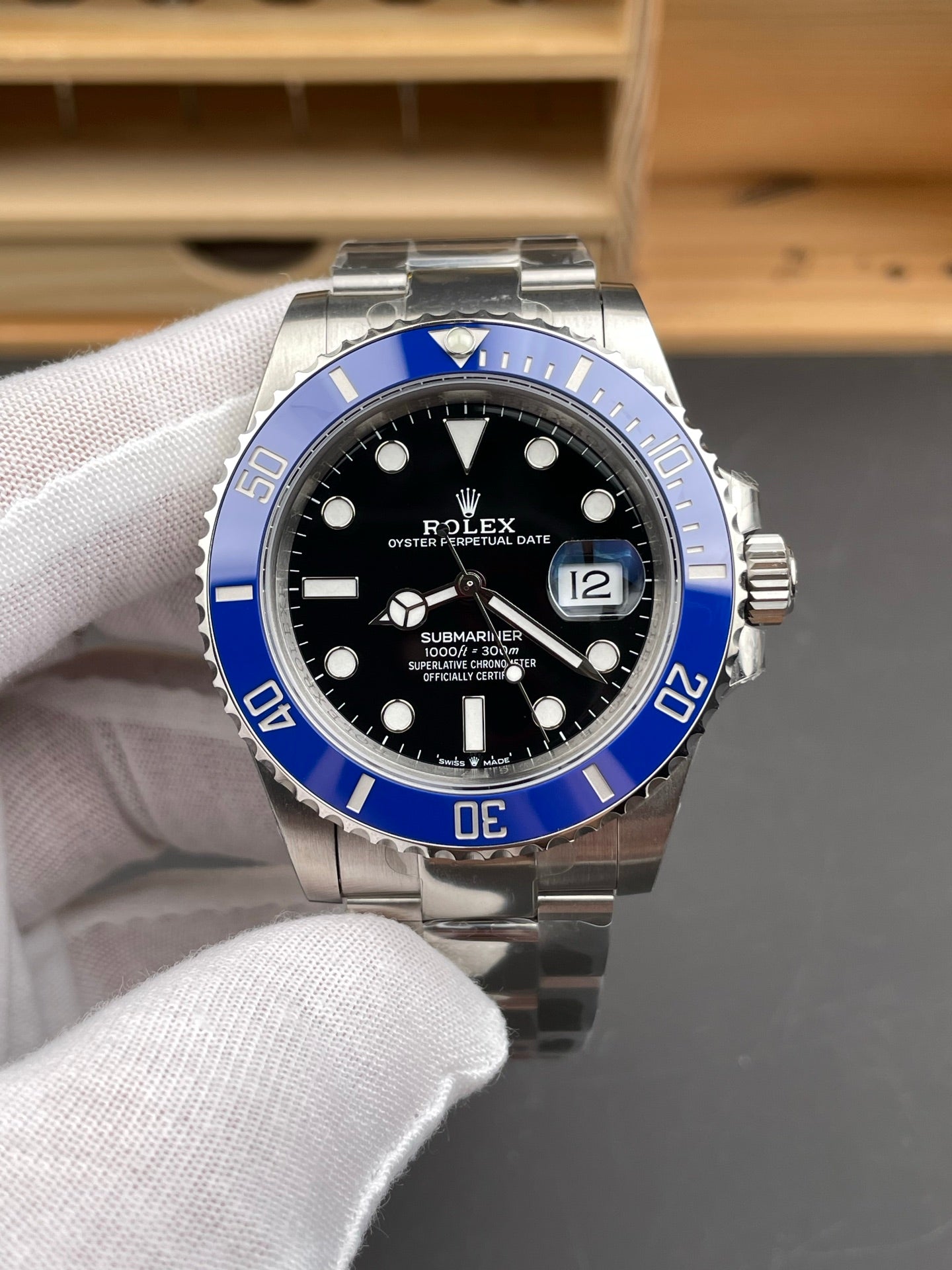 Rolex Submariner Black Dial + Blue Bezel + Steel Bracelet